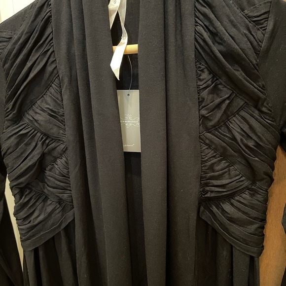 Anthropologie black cardigan open drape coverup Sz Small - Picture 4 of 7
